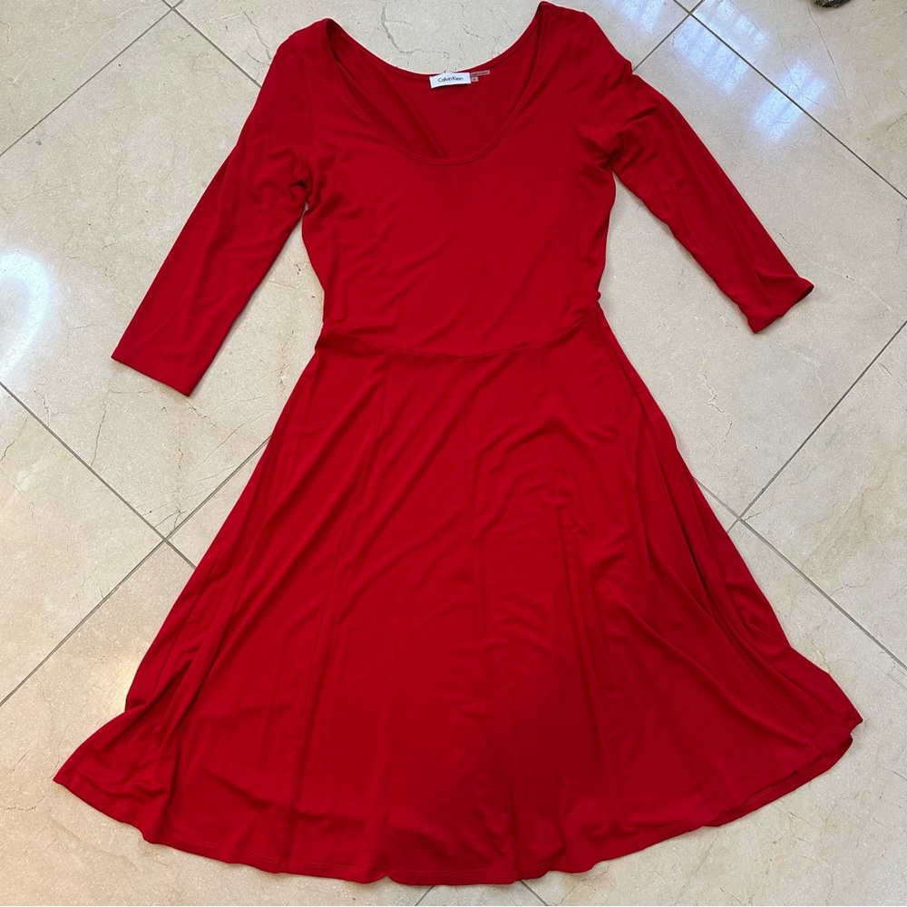 Calvin Klein Red Women's Dress Size 8